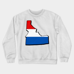 Red, White, and Blue Idaho Outline Crewneck Sweatshirt